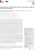 Cover page: (p)ppGpp and c-di-AMP Homeostasis Is Controlled by CbpB in Listeria monocytogenes