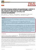 Cover page: Central nervous system monoaminergic activity in hip osteoarthritis patients with disabling pain: associations with pain severity and central sensitization