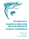 Cover page of First Biennial Marine Ecosystem Health Program Science Symposium