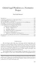 Cover page: Global Legal Pluralism as a Normative Project