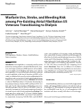 Cover page: Warfarin Use, Stroke, and Bleeding Risk among Pre-Existing Atrial Fibrillation US Veterans Transitioning to Dialysis