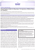 Cover page: Clinical Prediction Models for Sleep Apnea: The Importance of Medical History over Symptoms.