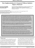 Cover page: Does Implementation of a Corporate Wellness Initiative Improve Burnout?