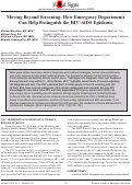 Cover page: Moving Beyond Screening: How Emergency Departments Can Help Extinguish the HIV/AIDS Epidemic