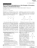 Cover page: The Low Basicity of Phosphabenzenes: First Examples of Protonation, Alkylation, and Silylation Reactions