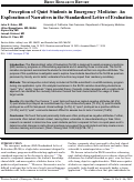 Cover page: Perception of Quiet Students in Emergency Medicine: An Exploration of Narratives in the Standardized Letter of Evaluation