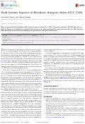 Cover page: Draft Genome Sequence of Rhizobium rhizogenes Strain ATCC 15834