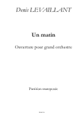 Cover page: Un Matin