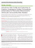 Cover page: Arrhythmic Risk Profile and Outcomes of Patients Undergoing Cardiac Sympathetic Denervation for Recurrent Monomorphic Ventricular Tachycardia After Ablation