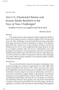 Cover page: Are U.S.-Chartered Chinese and Korean Banks Resilient in the Face of New Challenges? Evidence from Los Angeles and New York