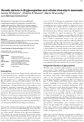 Cover page: Genetic defects in N-glycosylation and cellular diversity in mammals