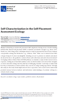 Cover page: Self-Characterization in the Self-Placement Assessment Ecology: Complicating the Stories We Tell about DSP’s Effects and Effectiveness