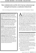 Cover page: Water administration and the risk of syncope and presyncope during blood donation: a randomized clinical trial