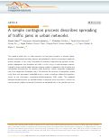 Cover page: A simple contagion process describes spreading of traffic jams in urban networks.