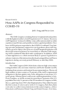 Cover page: How AAPIs in Congress Responded to COVID-19