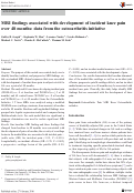 Cover page: MRI findings associated with development of incident knee pain over 48 months: data from the osteoarthritis initiative