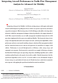 Cover page of Integrating Aircraft Performance in Traffic Flow Management Analysis for Advanced Air Mobility