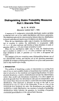 Cover page: Distinguishing Stable Probability Measures I: Discrete Time