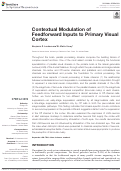 Cover page: Contextual Modulation of Feedforward Inputs to Primary Visual Cortex