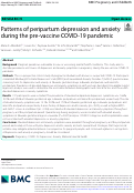 Cover page: Patterns of peripartum depression and anxiety during the pre-vaccine COVID-19 pandemic