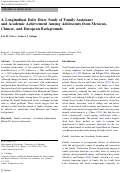 Cover page: A Longitudinal Daily Diary Study of Family Assistance and Academic Achievement Among Adolescents from Mexican, Chinese, and European Backgrounds