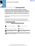 Cover page: Latina/o/x undocumented college students’ perceived barriers and motivations for talking to a campus mental health professional: A focus on communication, culture, and structural barriers