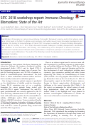 Cover page: SITC 2018 workshop report: Immuno-Oncology Biomarkers: State of the Art.