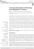 Cover page: A Composite Analysis of Flowering Time Regulation in Lettuce