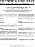 Cover page: Demonstration of an E-mailed worksite nutrition intervention program.