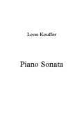 Cover page: Piano Sonata