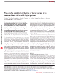 Cover page: Massively parallel delivery of large cargo into mammalian cells with light pulses