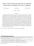 Cover page of kpop: a kernel balancing approach for reducing specification assumptions in survey weighting