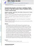 Cover page: Gendered power dynamics and women’s negotiation of family planning in a high HIV prevalence setting: a qualitative study of couples in western Kenya