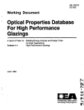 Cover page: Optical Properties Database for High Performance Glazings