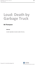 Cover page: Loud: Death by Garbage Truck