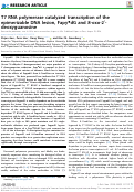 Cover page: T7 RNA polymerase catalyzed transcription of the epimerizable DNA lesion, Fapy•dG and 8-oxo-2-deoxyguanosine.