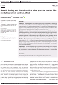 Cover page: Benefit finding and diurnal cortisol after prostate cancer: The mediating role of positive affect