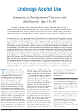 Cover page: Underage alcohol use: summary of developmental processes and mechanisms: ages 16-20.