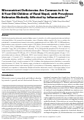 Cover page: Micronutrient Deficiencies Are Common in 6- to 8-Year-Old Children of Rural Nepal, with Prevalence Estimates Modestly Affected by Inflammation