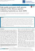 Cover page: High-quality permanent draft genome sequence of the Mimosa asperata - nodulating Cupriavidus sp. strain AMP6