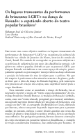 Cover page: Os lugares transeuntes da performance de brincantes LGBT+ na dança de Reisado: o espetáculo aberto do teatro popular brasileiro