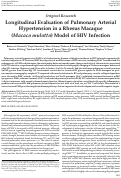 Cover page: Longitudinal Evaluation of Pulmonary Arterial Hypertension in a Rhesus Macaque (Macaca mulatta) Model of HIV Infection.