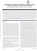 Cover page: Development of Adaptive Strategies for Irrigation Water Demand Management under Climate Change