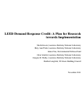 Cover page: LEED Demand Response Credit: A Plan for Research towards Implementation