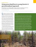 Cover page: Using prescribed fires in young forests: A pyrosilvicultural approach