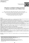 Cover page: Outcomes of a National Training Curriculum to Advance Generalist Level Palliative Care.