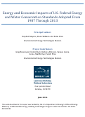 Cover page: Energy and Economic Impacts of U.S. Federal Energy and Water Conservation Standards Adopted From 1987 Through 2013