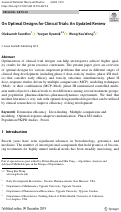 Cover page: On optimal designs for clinical trials: An updated review