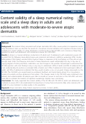 Cover page: Content validity of a sleep numerical rating scale and a sleep diary in adults and adolescents with moderate-to-severe atopic dermatitis