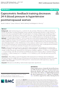 Cover page: Capnometric feedback training decreases 24-h blood pressure in hypertensive postmenopausal women.